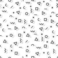 Geometric Vector pattern with black and white. Form a triangle, a line, a circle. Hipster fashion Memphis style.