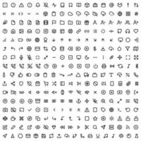 Large set of vector icons, editable, outlined for animation.