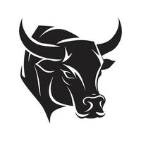 bull head, vector concept digital art, hand drawn illustration