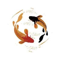 koi pescado ilustración en en Arte chapoteo Japón estilo Arte vector