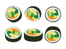 Vector hand drawn flat design Korean food illustration