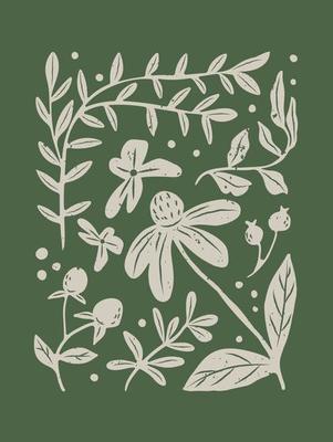 Matisse art background vector. Abstract natural hand drawn pattern design with flowers, leaves, branches. Simple contemporary style illustrated Design for fabric, print, cover, banner, wallpaper.