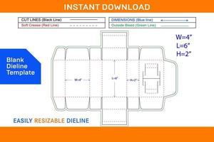 Mobile box dieline template and 3D box design Blank dieline template vector