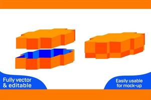 joyería caja diseño morir cortar modelo y 3d caja diseño 3d caja vector