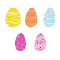Set of hand drawn Easter eggs. Vector illustration of colorful Easter decoration