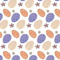 Easter Eggs with seamless ornament pattern, Vector