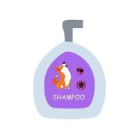 Flea and Tick Topical Solutions. Shield for dogs. Repels and kills flea and tick. Flea and tick shampoo for dogs.Cosmetic for pets. Shampoo for dog and puppy. vector