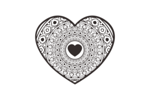 Valentin journée - noir mandala l'amour ornement art conception png