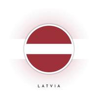 Latvia round flag template design vector