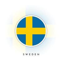 Sweden flag round design vector