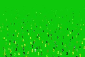 Light Green, Yellow vector pattern with Dollar.