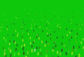 Light Green, Yellow vector pattern with Dollar.