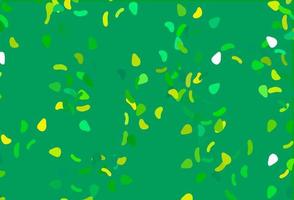 textura de vector verde claro, amarillo con formas aleatorias.