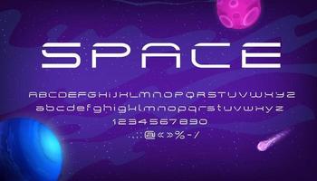 Modern technology space font type, universe type vector