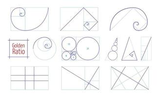 Golden ratio proportions and composition balance vector