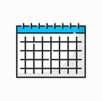 Wall calendar page, diary notepad sheet outline vector