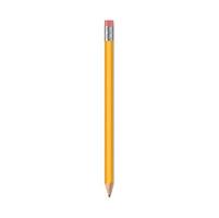 Realistic pencil, isolated wooden writing tool vector