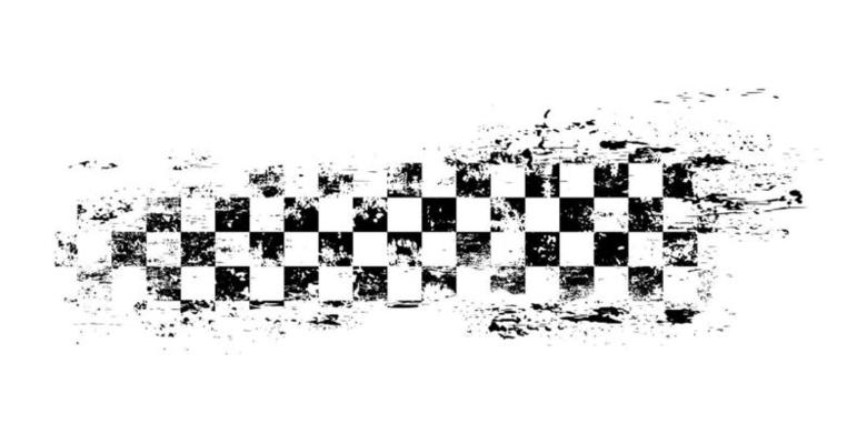 Grunge race flag, isolated banner for motocross