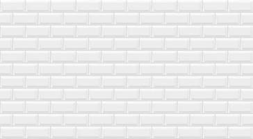 Subway tile seamless pattern, white ceramic tile vector