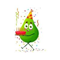 Cartoon cute guava fruit character on birthday vector