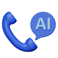 Phone handset with speech bubble. 3d render PNG transparent background icon. Minimal style. Support, customer service, help, communication concept.