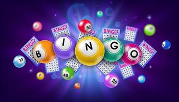 Bingo lottery balls and tickets background vector