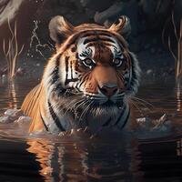 Tigre animal ilustración ai generado foto