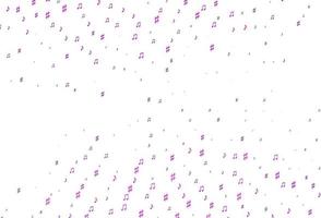 Light Purple vector texture with musical notes.