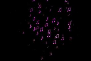 Dark Pink vector template with musical symbols.