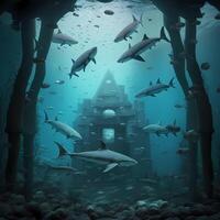 shark illustration aesthetic photo