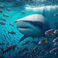 tiburón ilustración ai generado foto