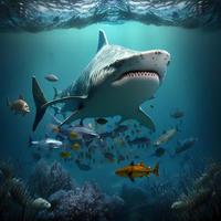 shark illustration AI Generated photo