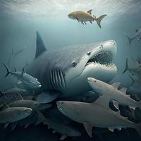 shark illustration AI Generated photo