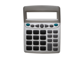 Gray calculator isolated on a transparent background png