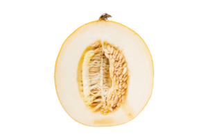 Half fresh melon fruit isolated on a transparent background png