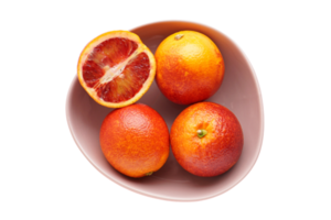 Pink bowl with grapefruits isolated on a transparent background png