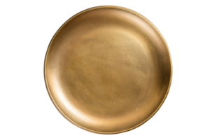 Gold plate isolated on a transparent background png