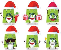 Santa Claus emoticons with recycle bag cartoon character vector