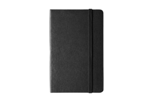 Black notebook isolated on a transparent background png