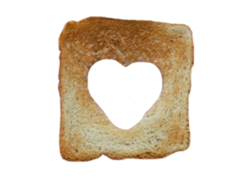 Heart shaped toast isolated on a transparent background png