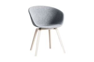 Gray chair with wooden legs isolated on a transparent background png