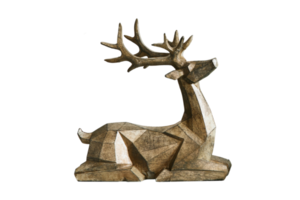 Golden christmas reindeer isolated on a transparent background png