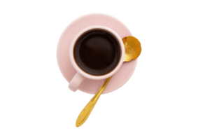 Rose cup of coffee isolated on a transparent background png