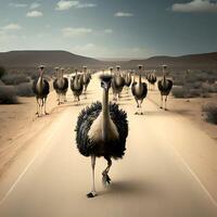 ostrich illustration AI Generated photo