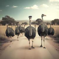 ostrich illustration AI Generated photo