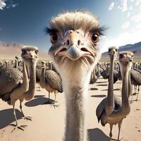 ostrich illustration AI Generated photo