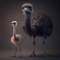 avestruz ilustración ai generado foto