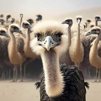 ostrich illustration AI Generated photo