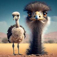 ostrich illustration aesthetic photo