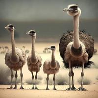 ostrich illustration AI Generated photo
